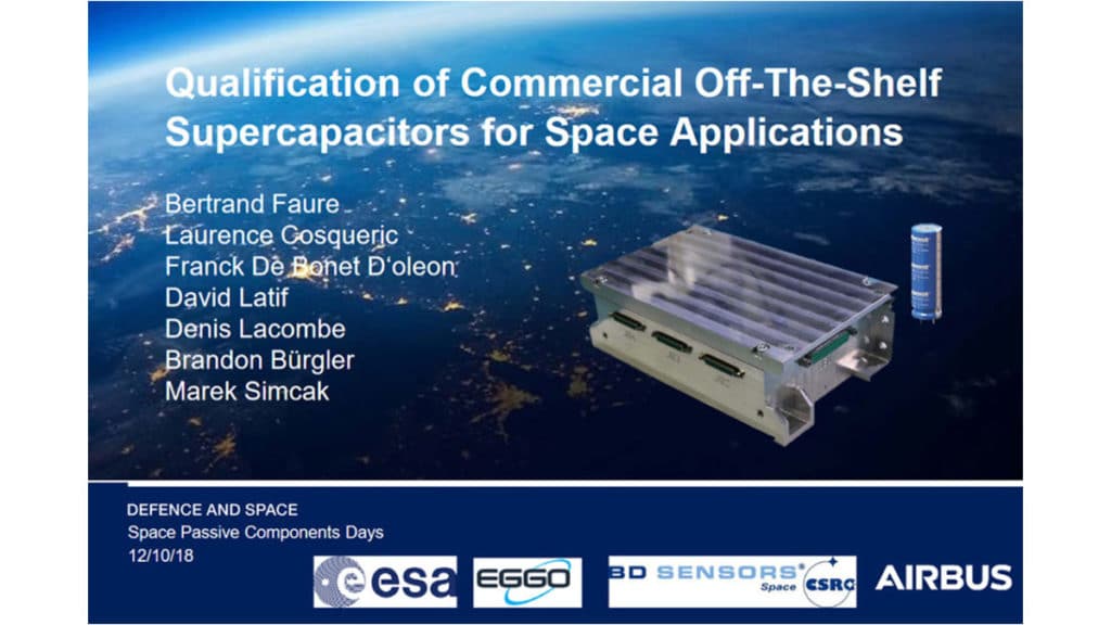 Qualification of COTS Supercapacitors for Space Applications