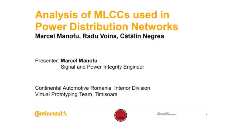 Analysis of Multi-Layer Ceramic Capacitors  used in Power Distribution Networks – OUTSTANDING PAPER AWARD