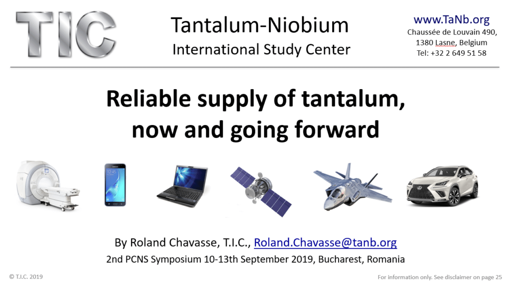 Reliable supply of tantalum, now and going forward