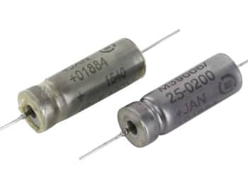 Wet tantalum capacitors; source: Exxelia