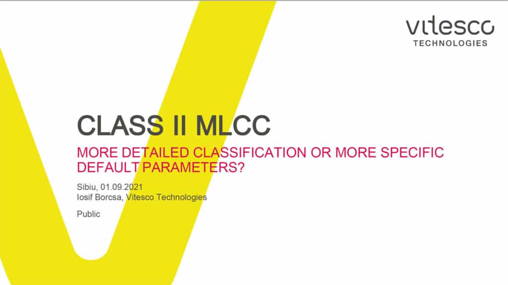 Class II MLCCs – More Detailed Classification or More Specific Default Parameters?