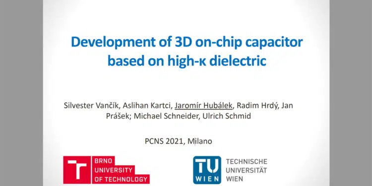 Development of 3D On-Chip Capacitor Based on High-κ Dielectric