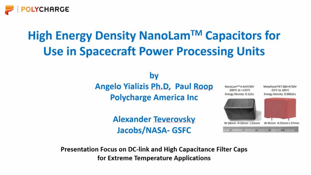 High Energy Density NanoLam Capacitors for Use in Spacecraft Power Processing Units